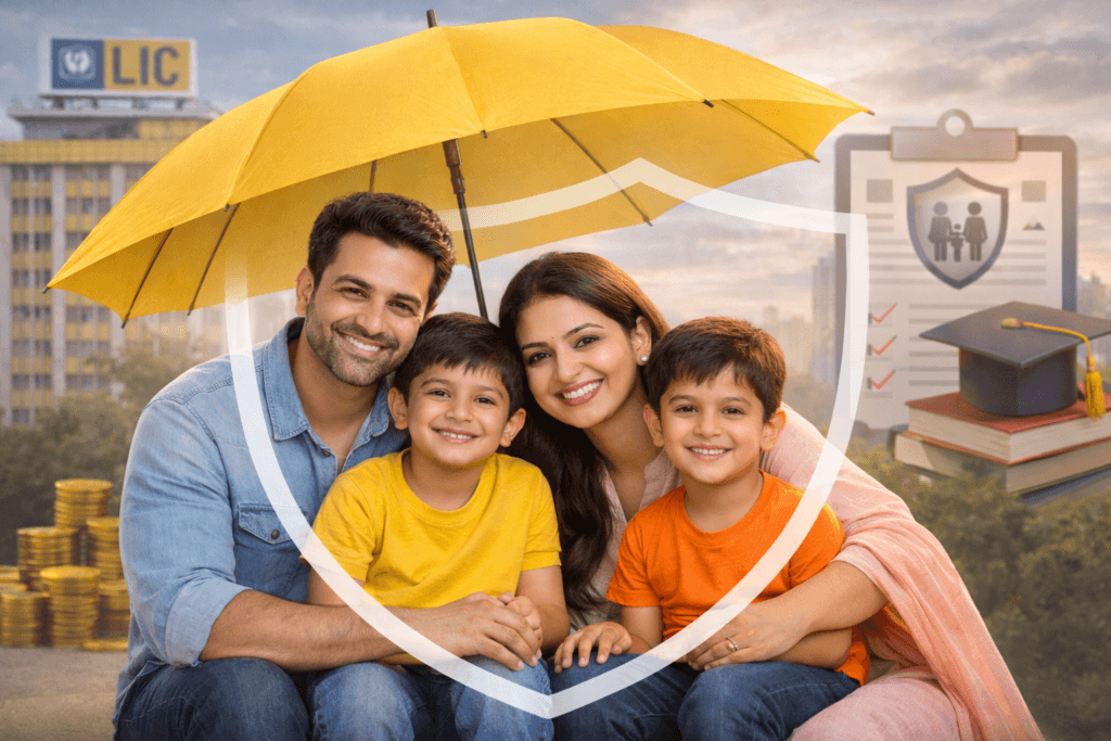 LIC Jeevan Tarun child education policy benefits illustration